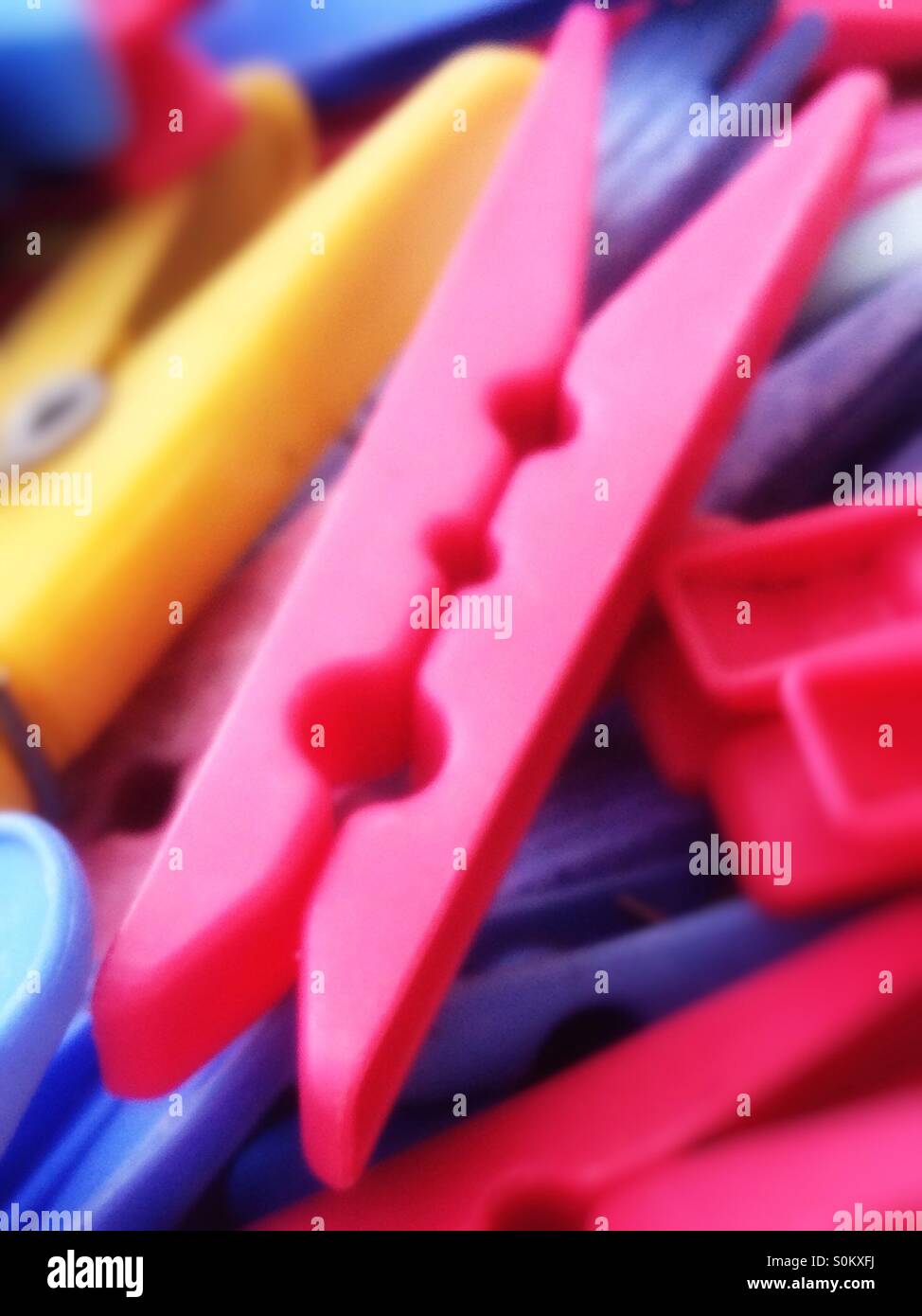 Clothes pegs. - Smartphone Captured Stock Image