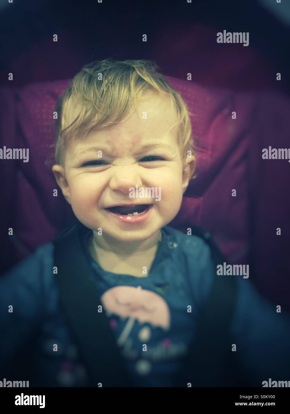 Baby smiling teeth - Smartphone Captured Stock Image