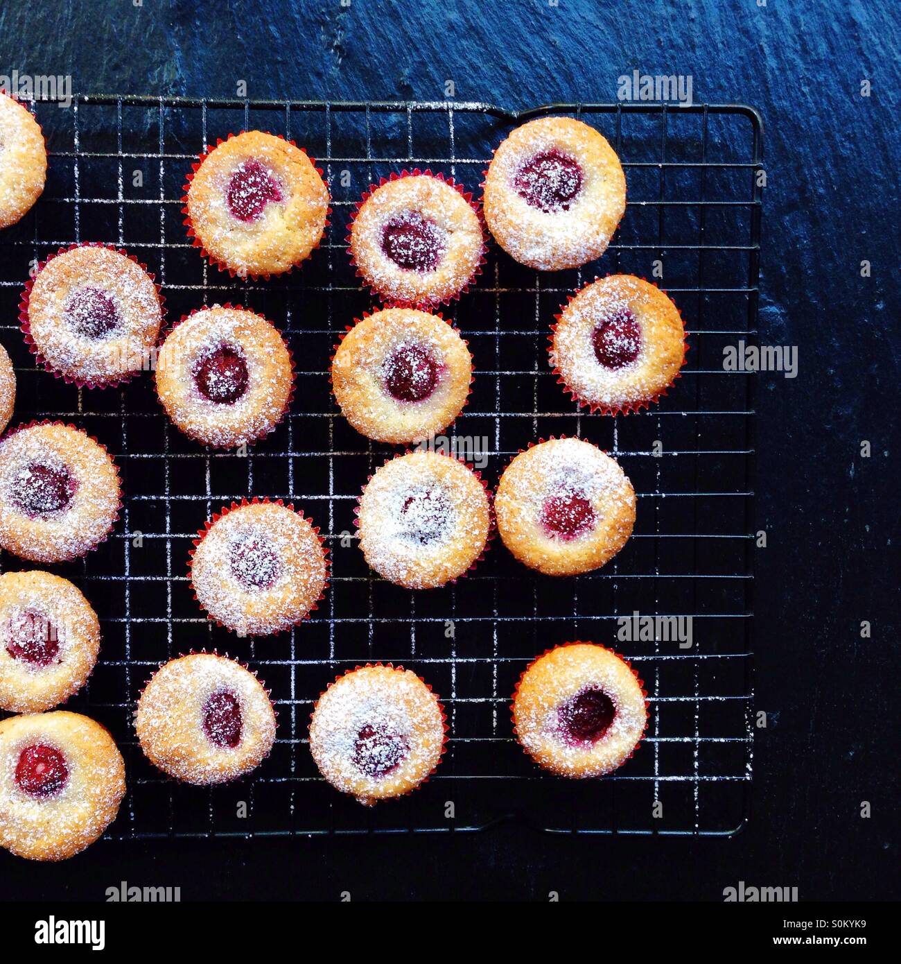 Raspberry Cupcakes - Smartphone Captured Stock Image