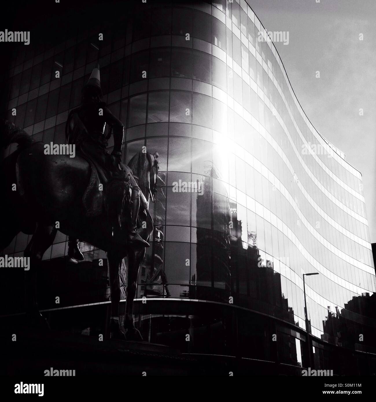 The equestrian Wellington statue, Royal exchange square, Glasgow, Scotland. - Smartphone Captured Stock Image