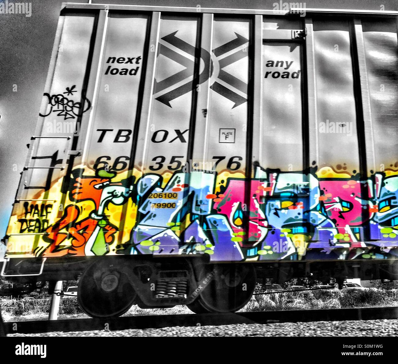 Graffiti on a train car Stock Photo Alamy
