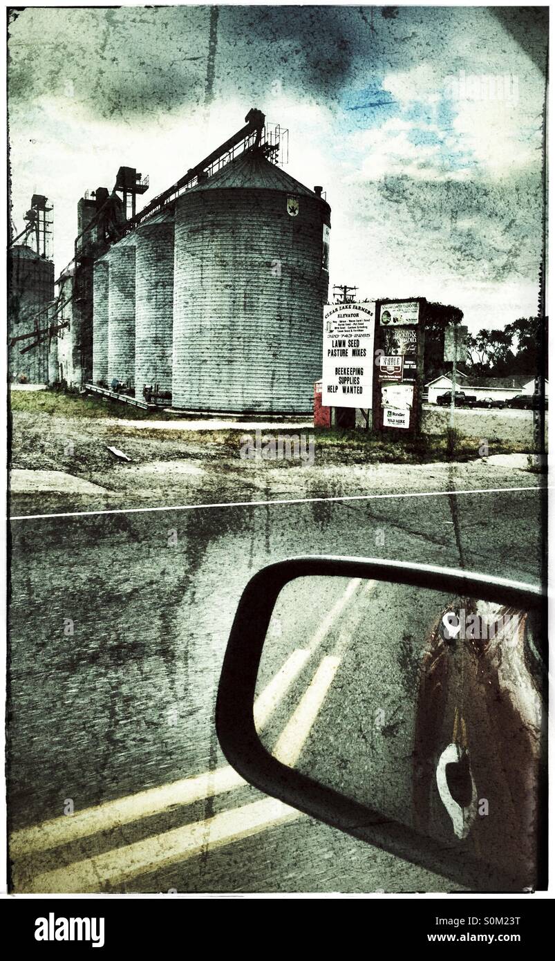 Silos at an old mill feed store Stock Photo Alamy