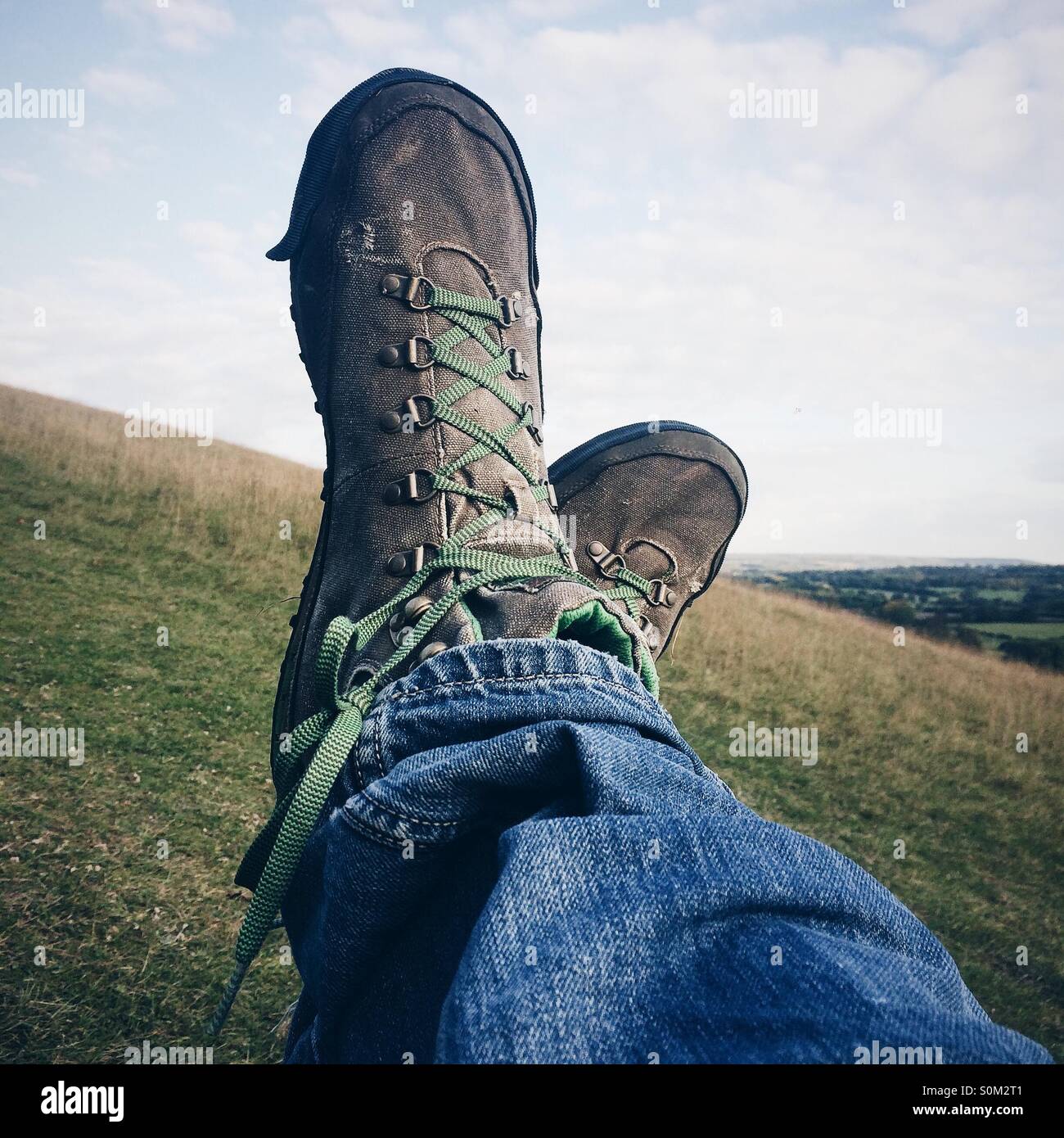 Legs walking boots countryside hi-res stock photography and images - Alamy