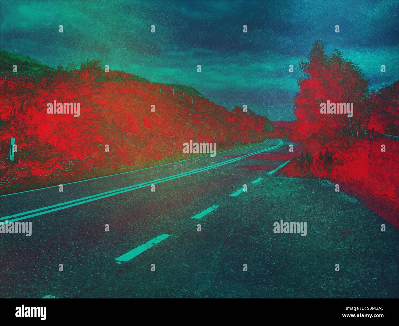 Art effect on a road - Smartphone Captured Stock Image