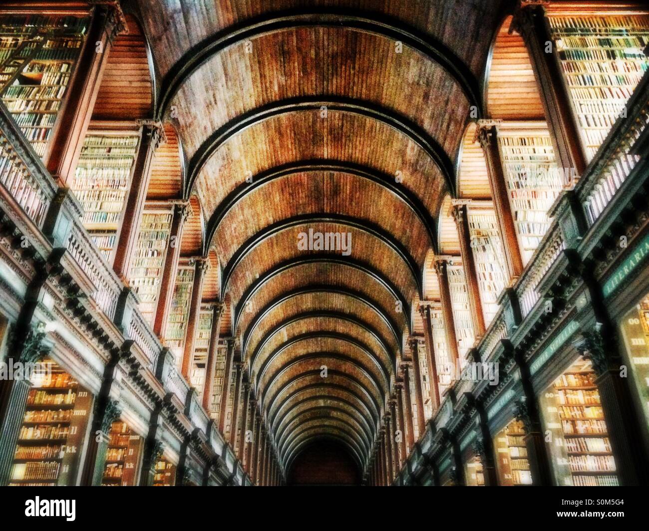 The Old Library Long Room at Trinity College Dublin, Ireland Stock Photo
