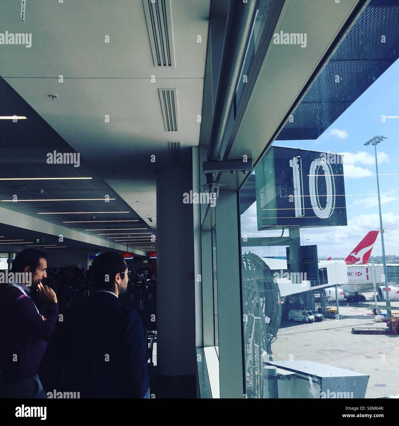 Airport gate 10 Stock Photo