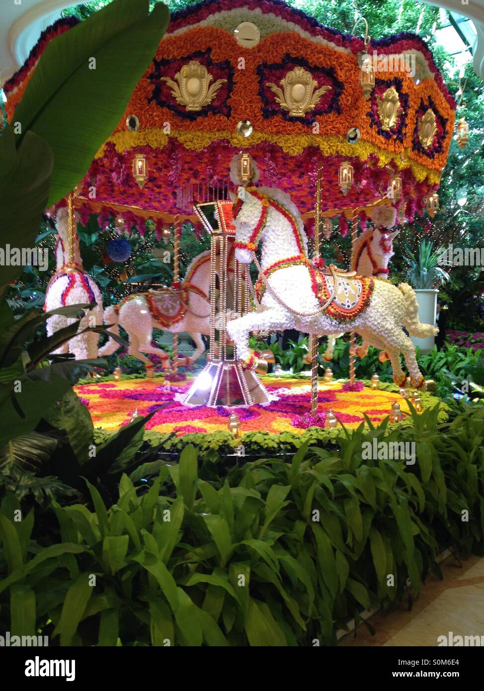 All flower merry-go-round in Vegas Stock Photo