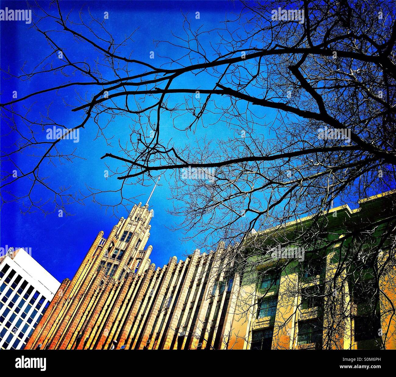 Melbourne's Manchester Unity building - Smartphone Captured Stock Image