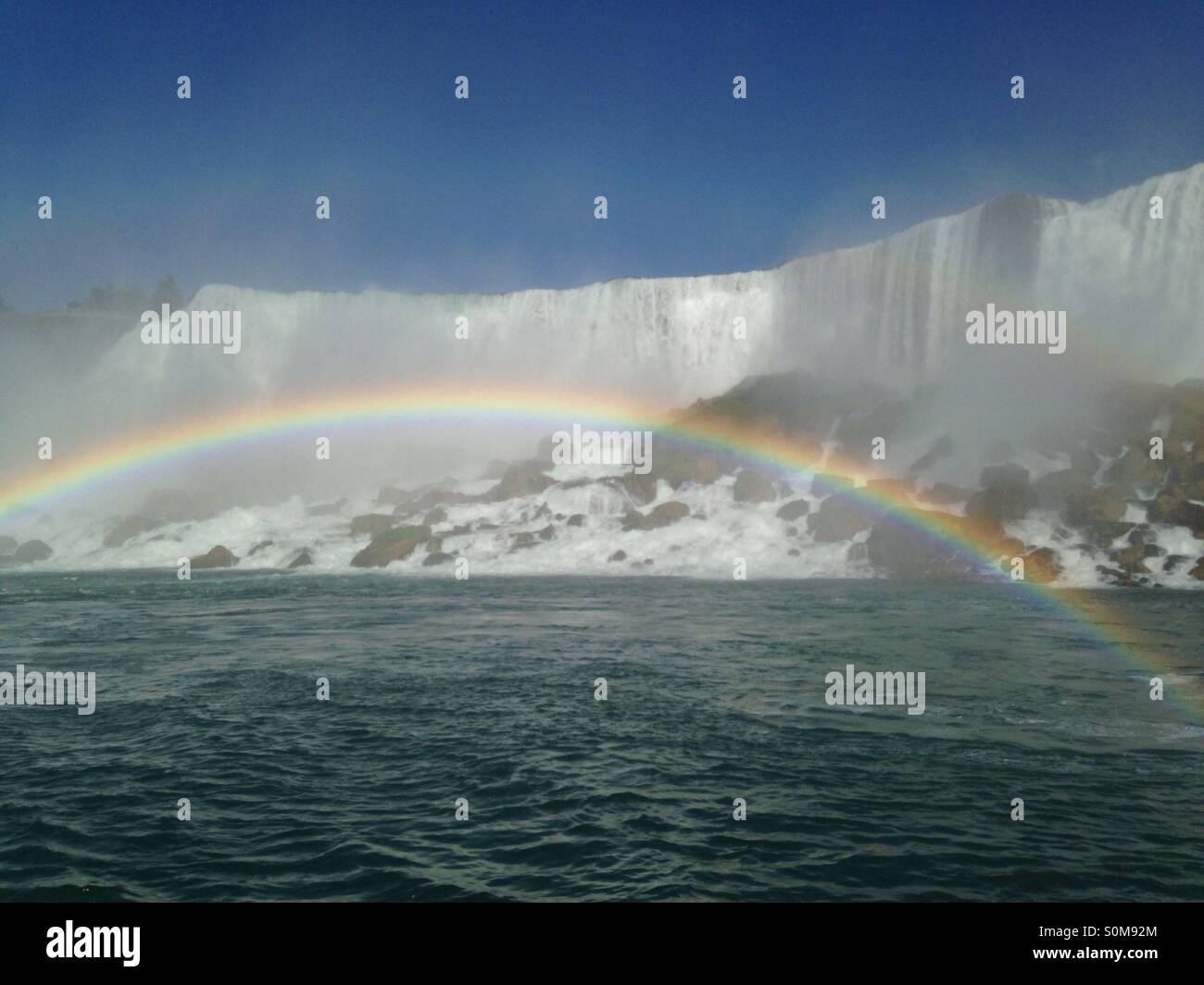 Niagra Falls Rainbow Stock Photo