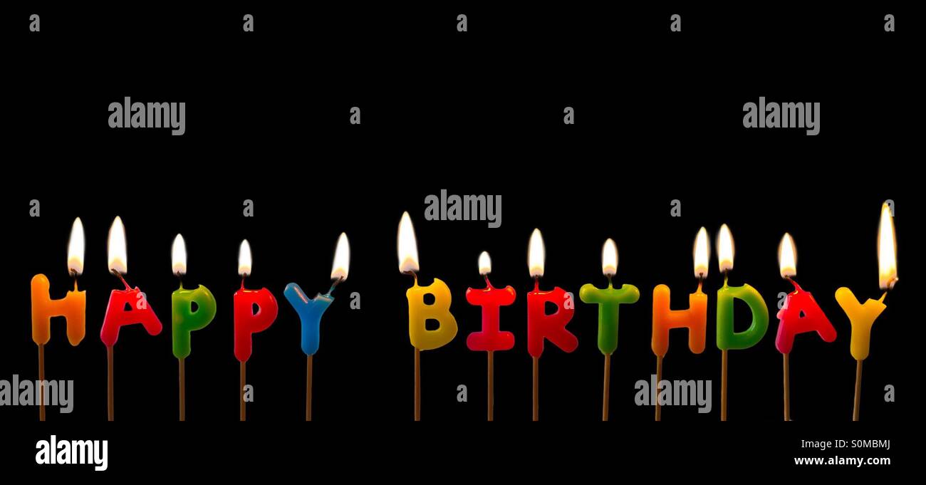 Happy birthday candles Stock Photo Alamy