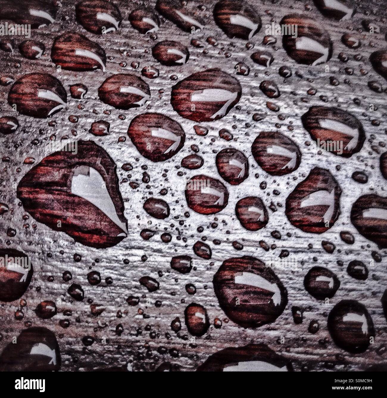 Water droplets on a table Stock Photo Alamy