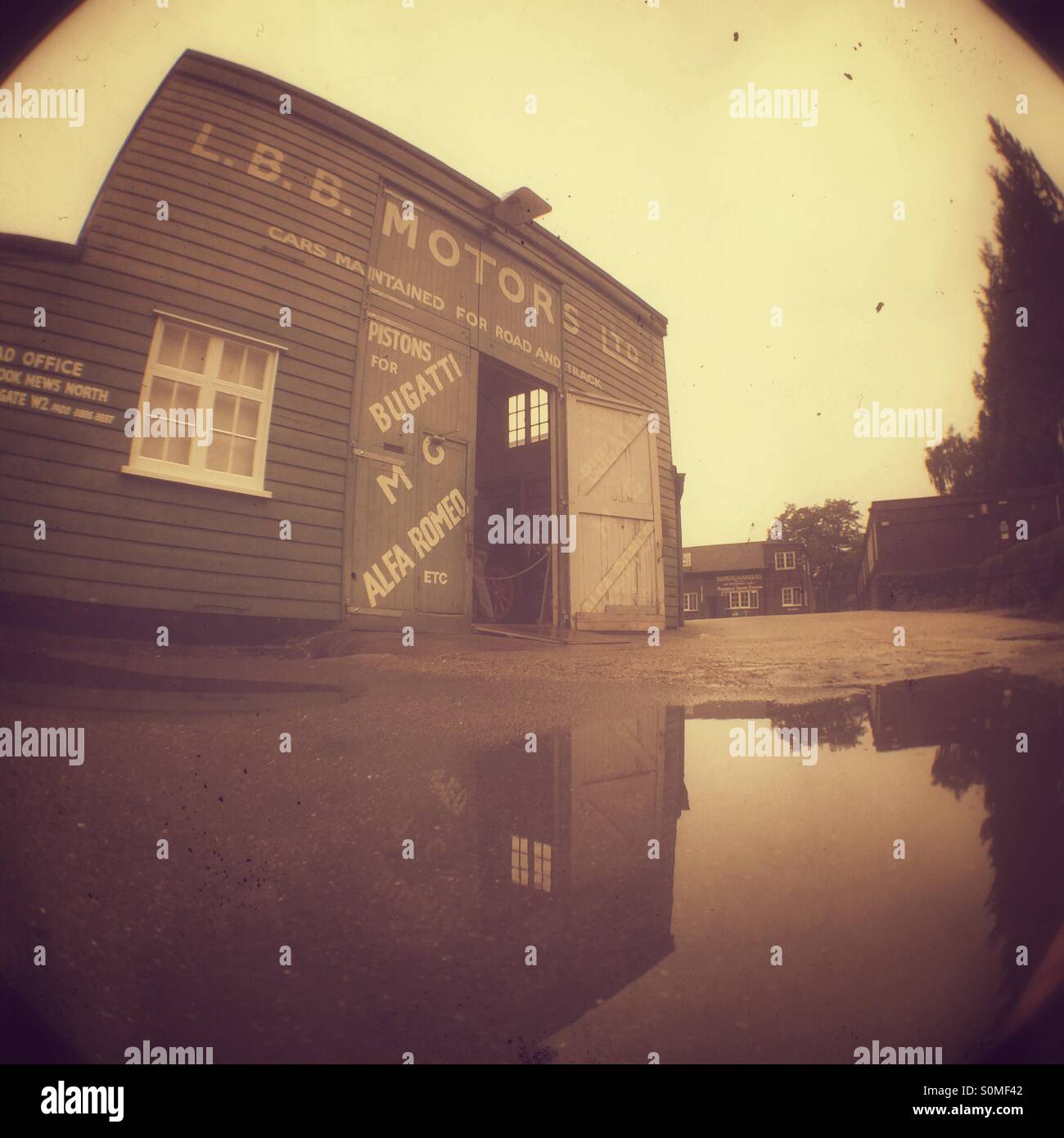 Vintage motor garage - Smartphone Captured Stock Image