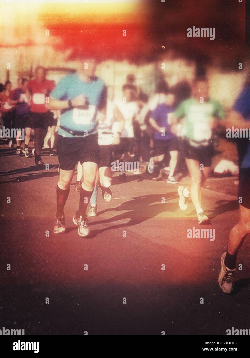 Marathon runners England UK United Kingdom GB Great Britain - Smartphone Captured Stock Image