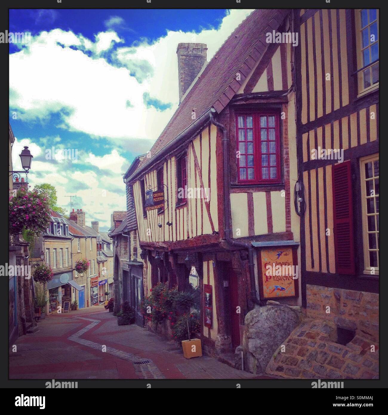 A small street in a French village Stock Photo - Alamy