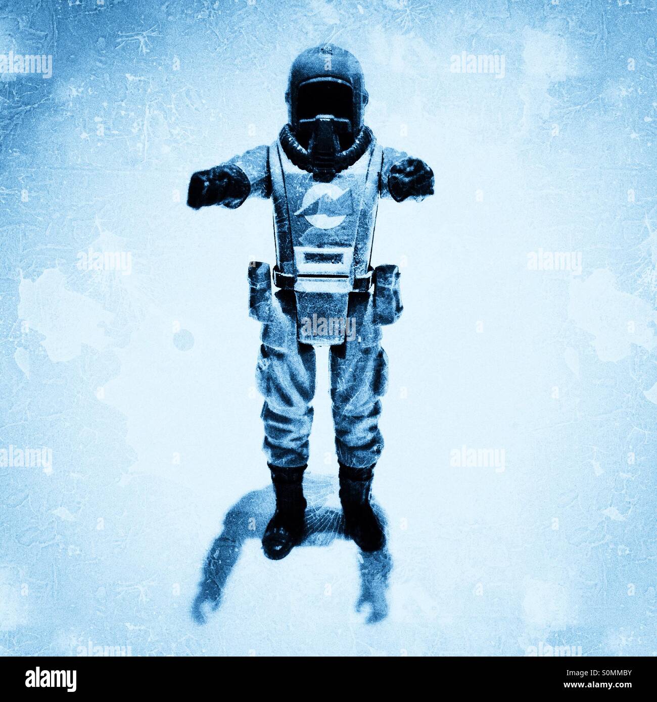 Toy figure of chemical warfare suit Stock Photo