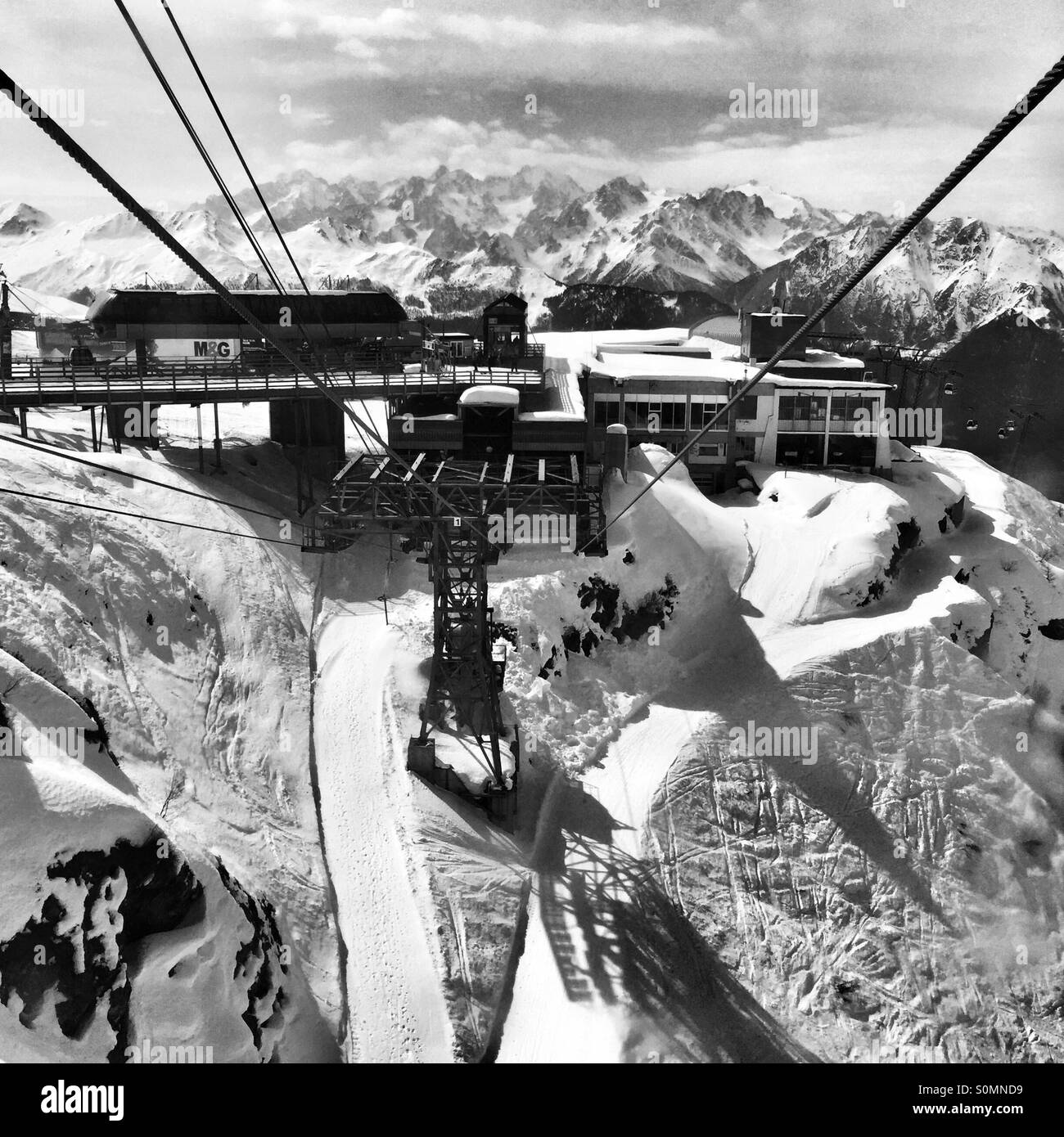 Ski Lift Station Stock Photo