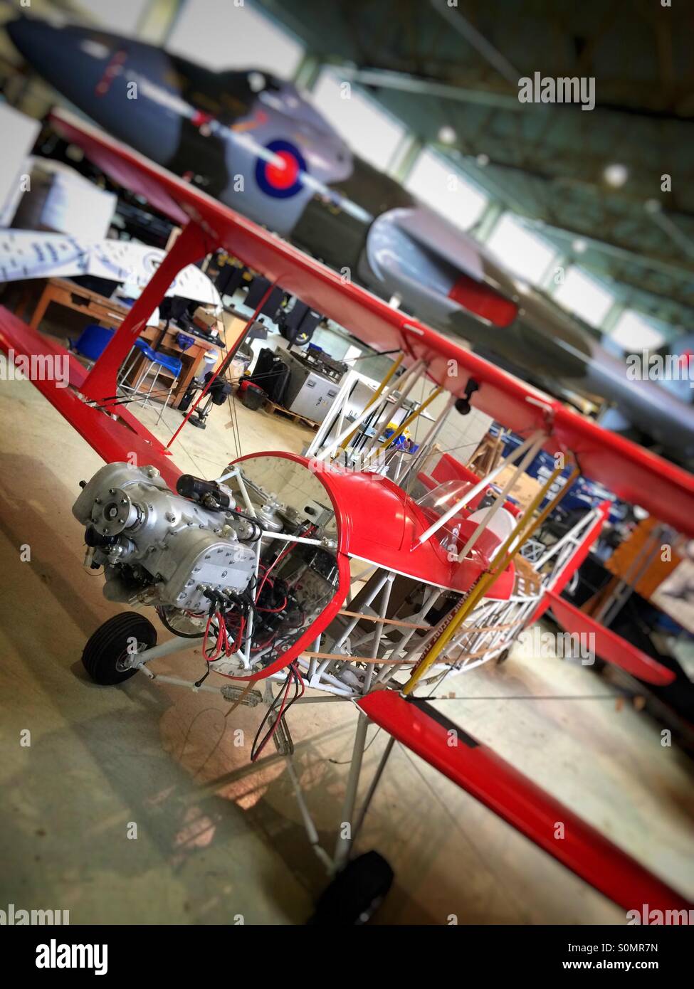 The Spirit of Goole Sherwood Ranger Biplane with Vulcan XH558 The Spirit of Great Britain - Smartphone Captured Stock Image