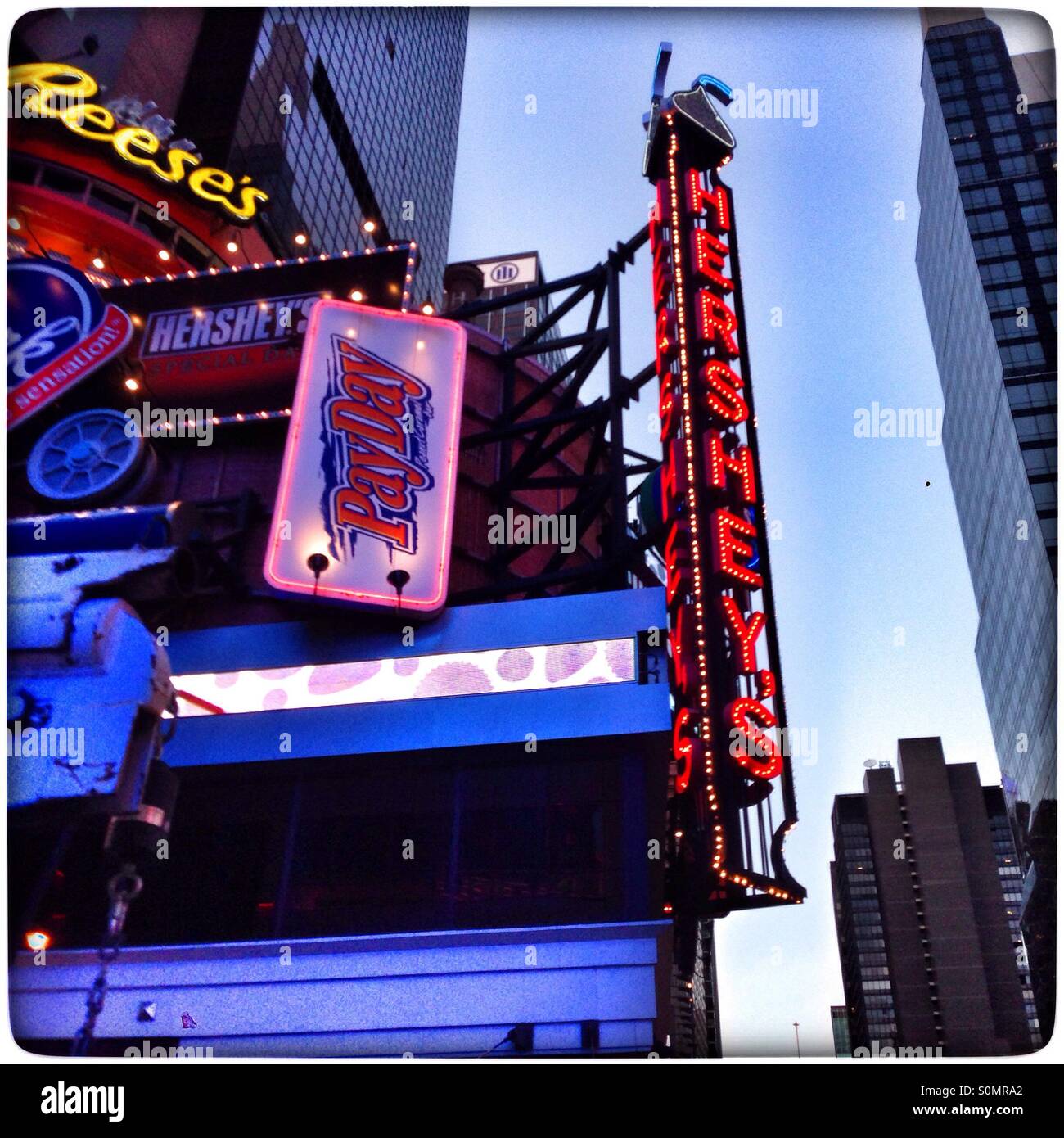 Hershey's chocolate store, Time Square, Manhattan, New York City, United States of America. Stock Photo