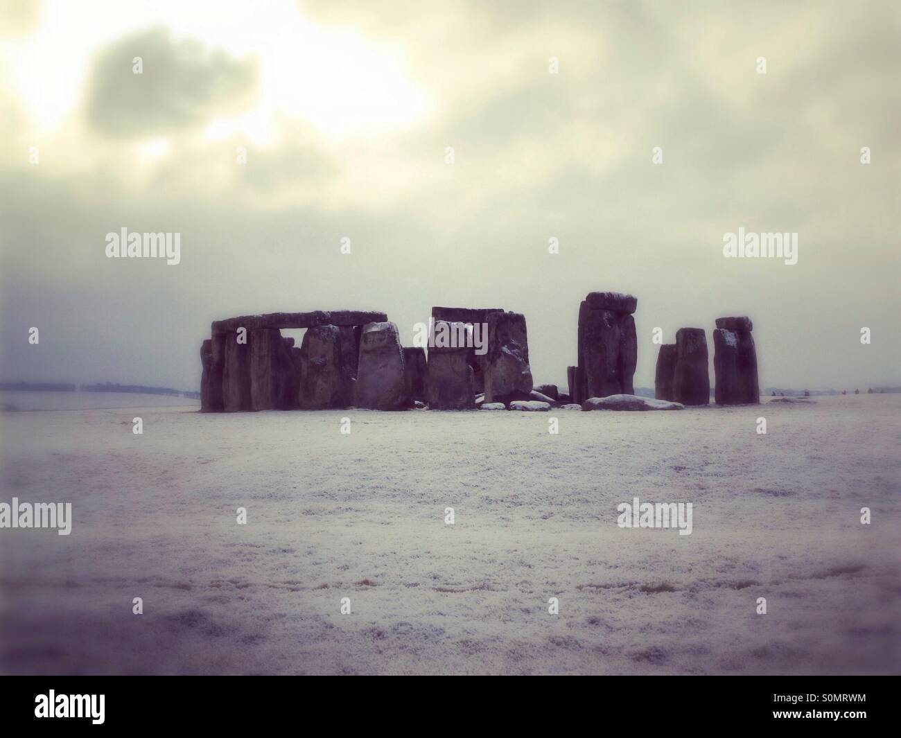 stonehenge in winter Stock Photo