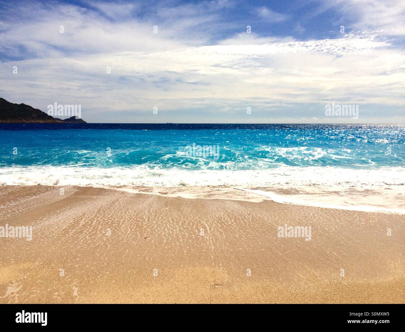 Peaceful beach shot. Antalya Turkey Stock Photo