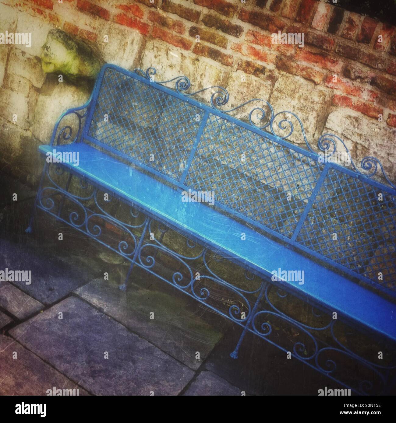 Ornate garden seat England UK - Smartphone Captured Stock Image
