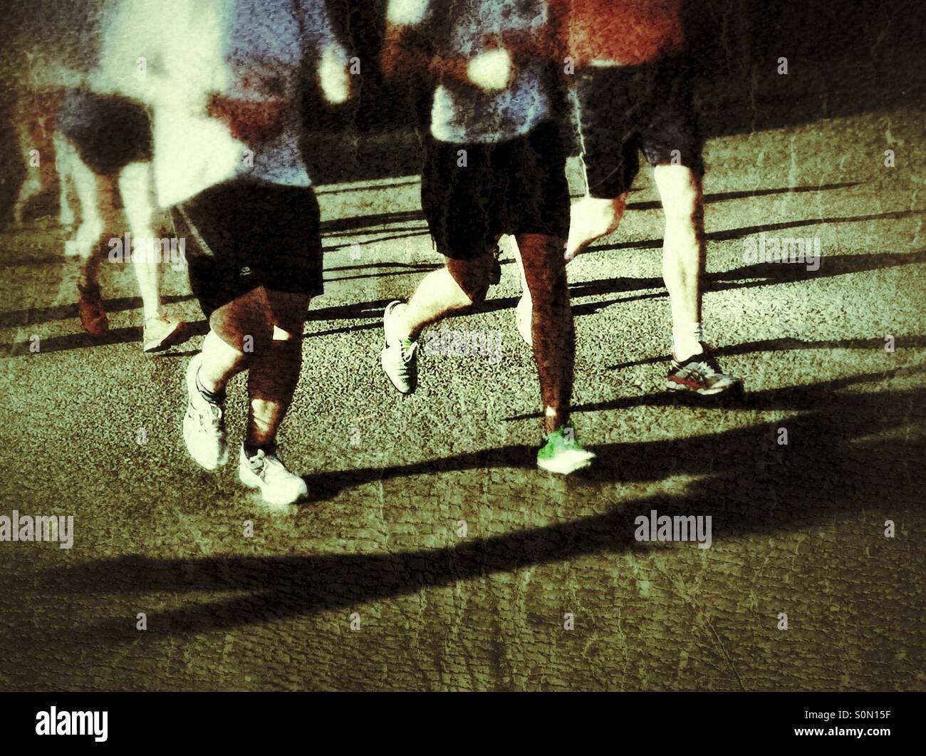 Legs of runners England UK - Smartphone Captured Stock Image