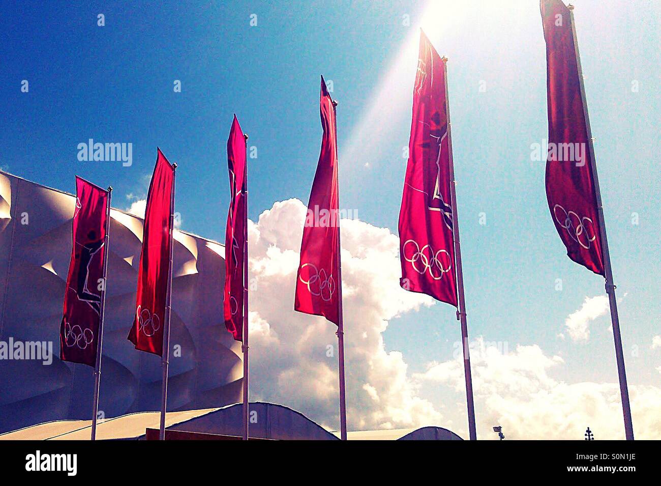 Olympic flagstone London 2012 - Smartphone Captured Stock Image