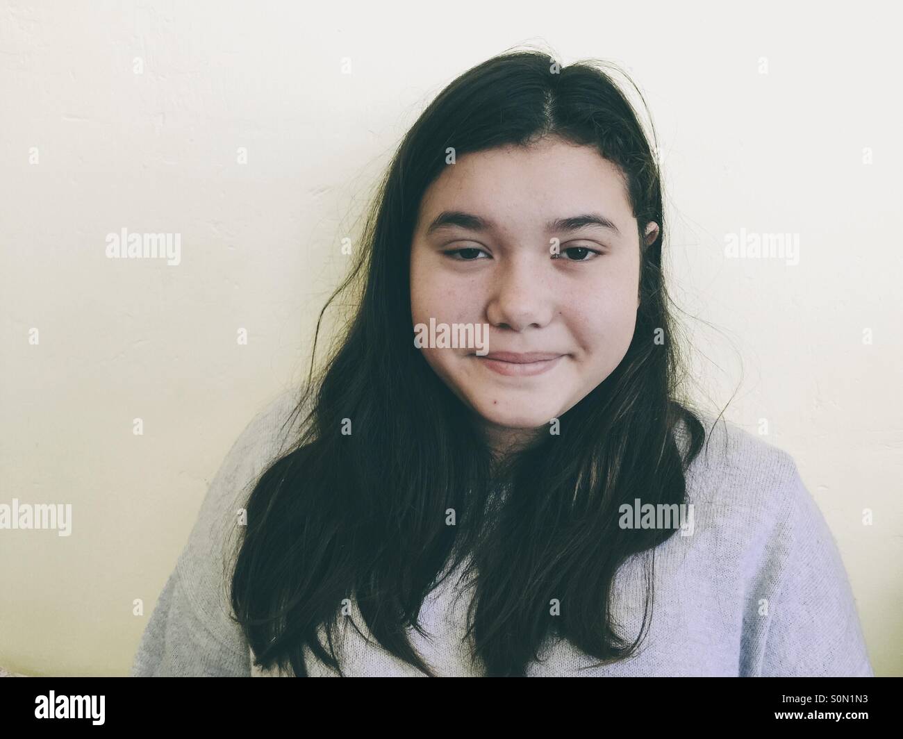 Tired teenager - Smartphone Captured Stock Image