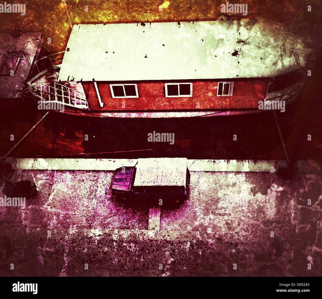 Urban houseboat - Smartphone Captured Stock Image