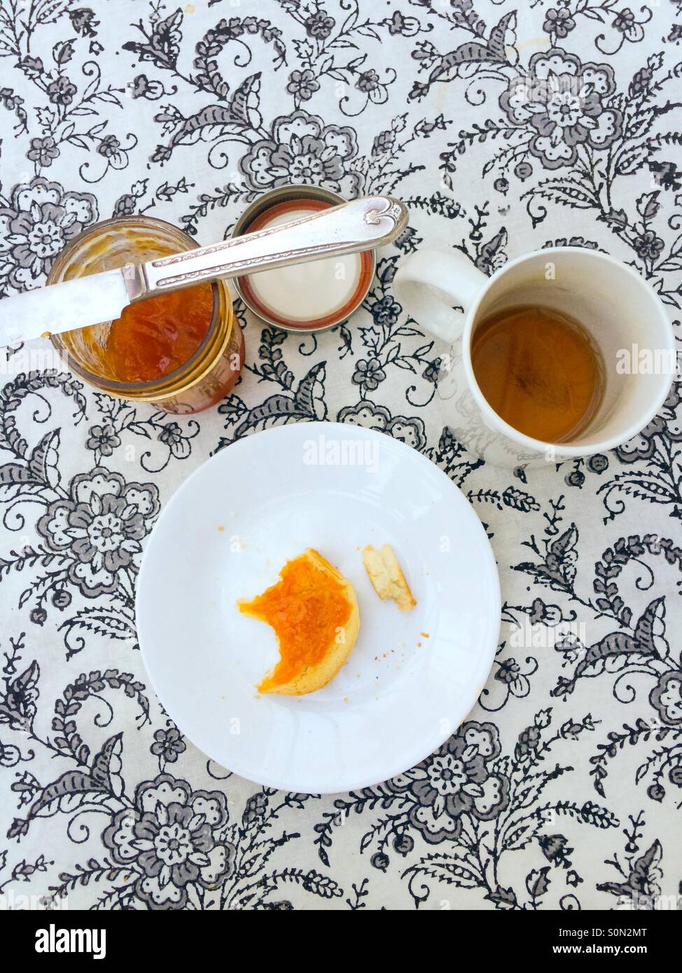 Toast marmalade and tea Stock Photo Alamy