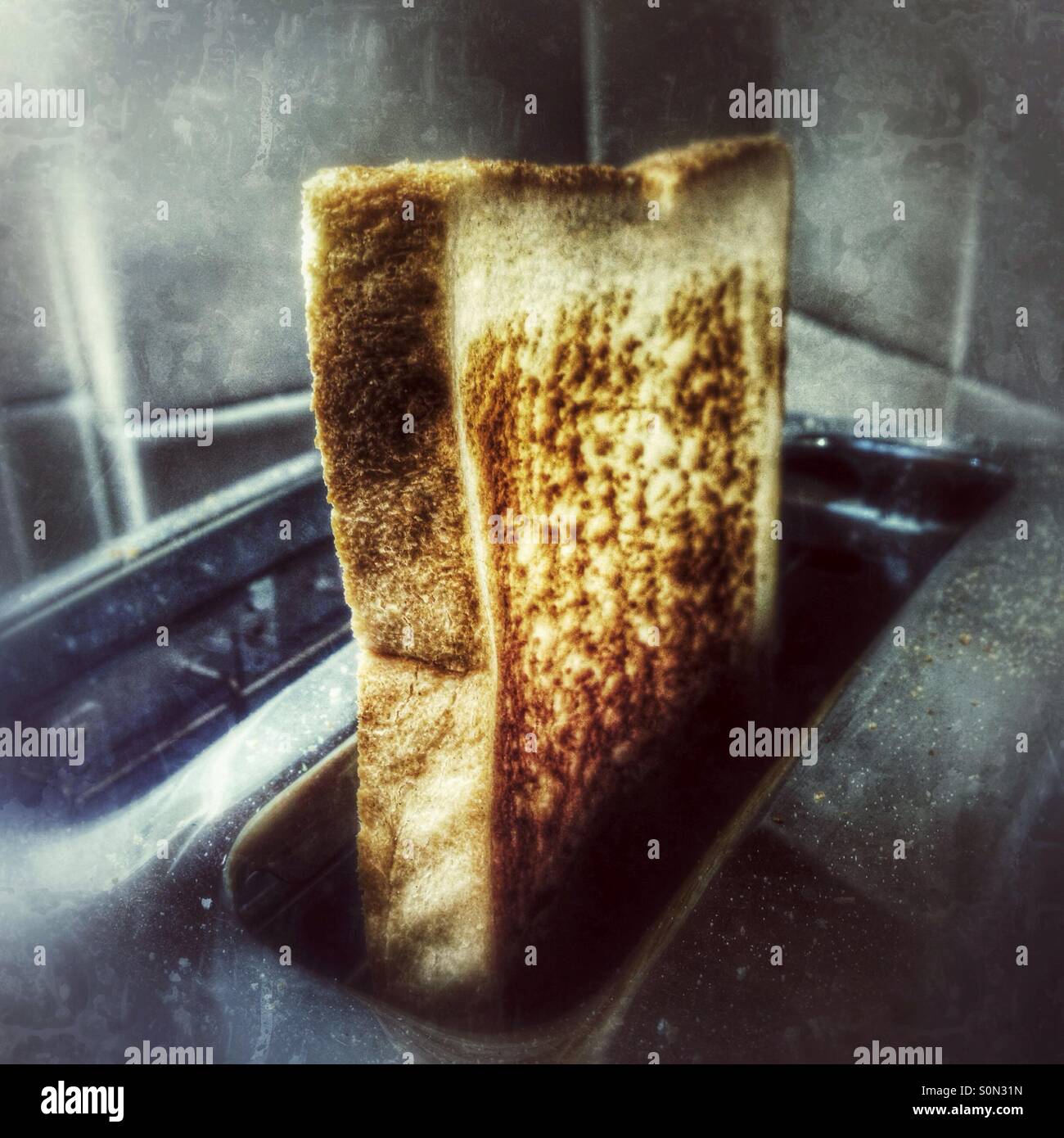Left over toast. Lincolnshire, UK - Smartphone Captured Stock Image
