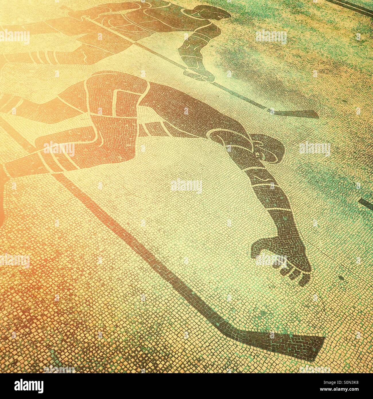 Hockey players mosaic Foro Italico Rome - Smartphone Captured Stock Image