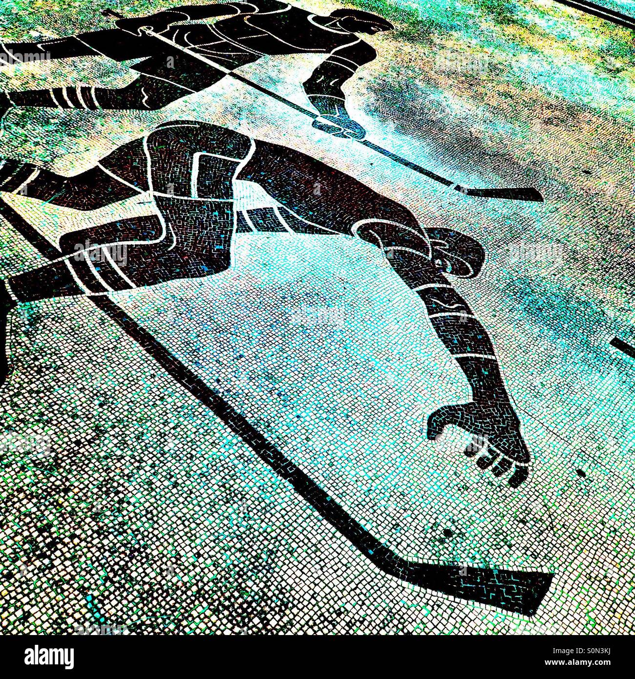 Hockey players mosaic - Smartphone Captured Stock Image