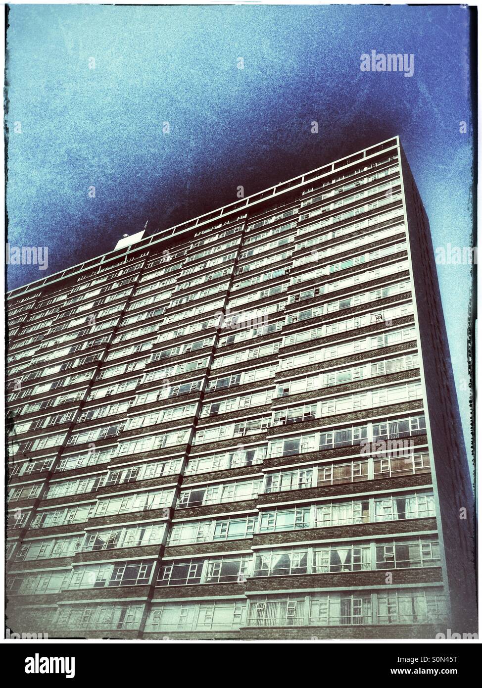 Block of flats , heavy use of filters. - Smartphone Captured Stock Image