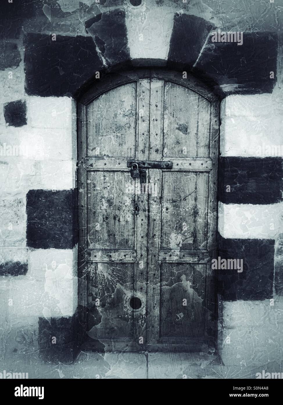 Locked old door - Smartphone Captured Stock Image