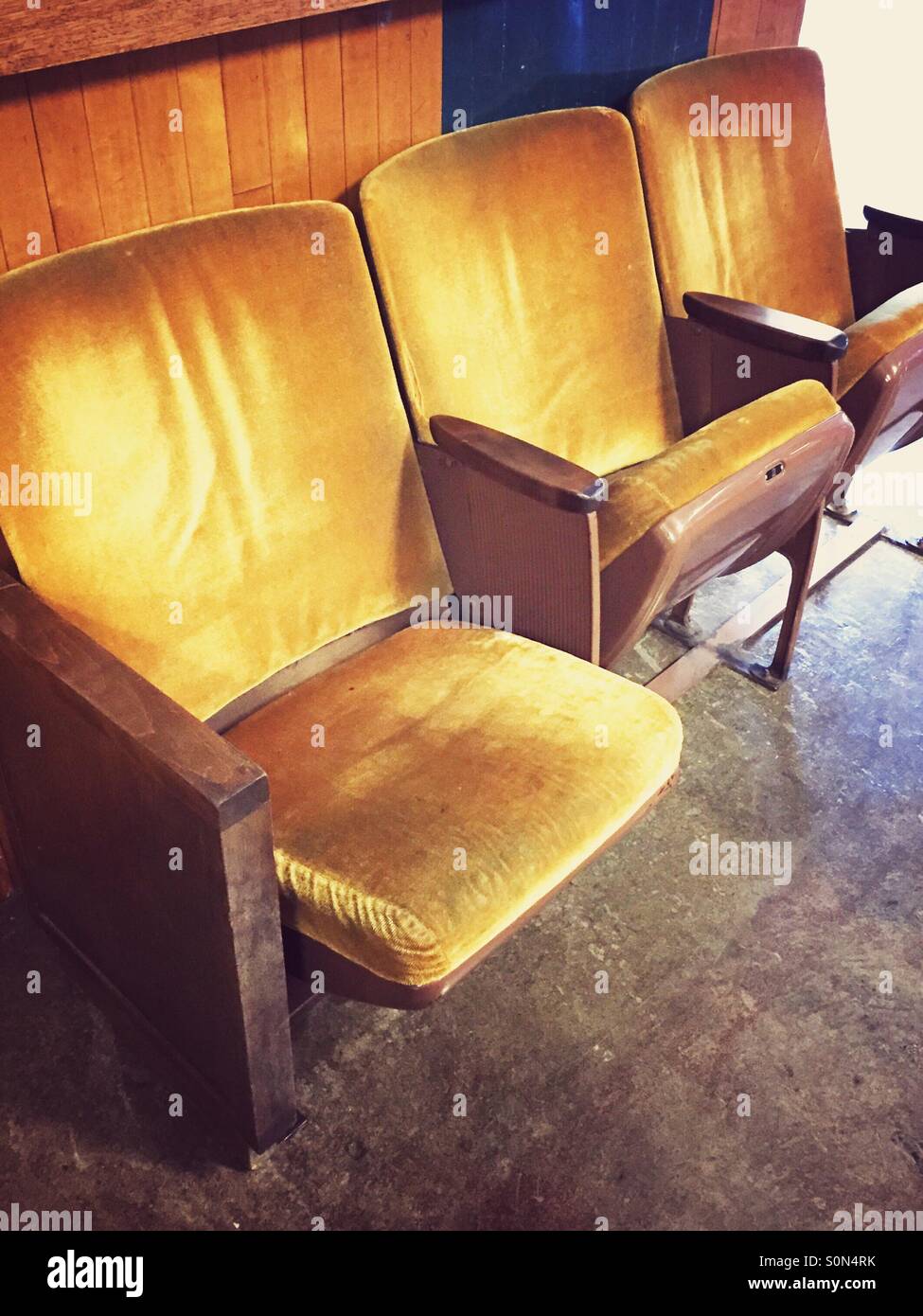 Old movie seats Stock Photo Alamy