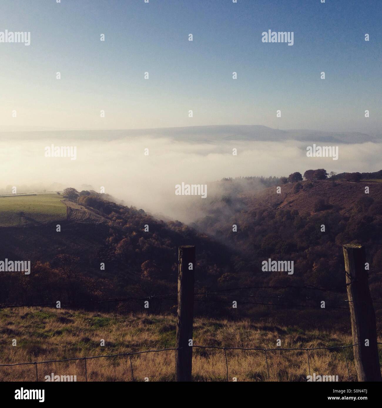 On a hill above the clouds - Smartphone Captured Stock Image