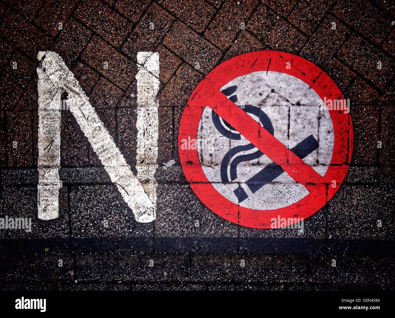 No smoking sign - Smartphone Captured Stock Image