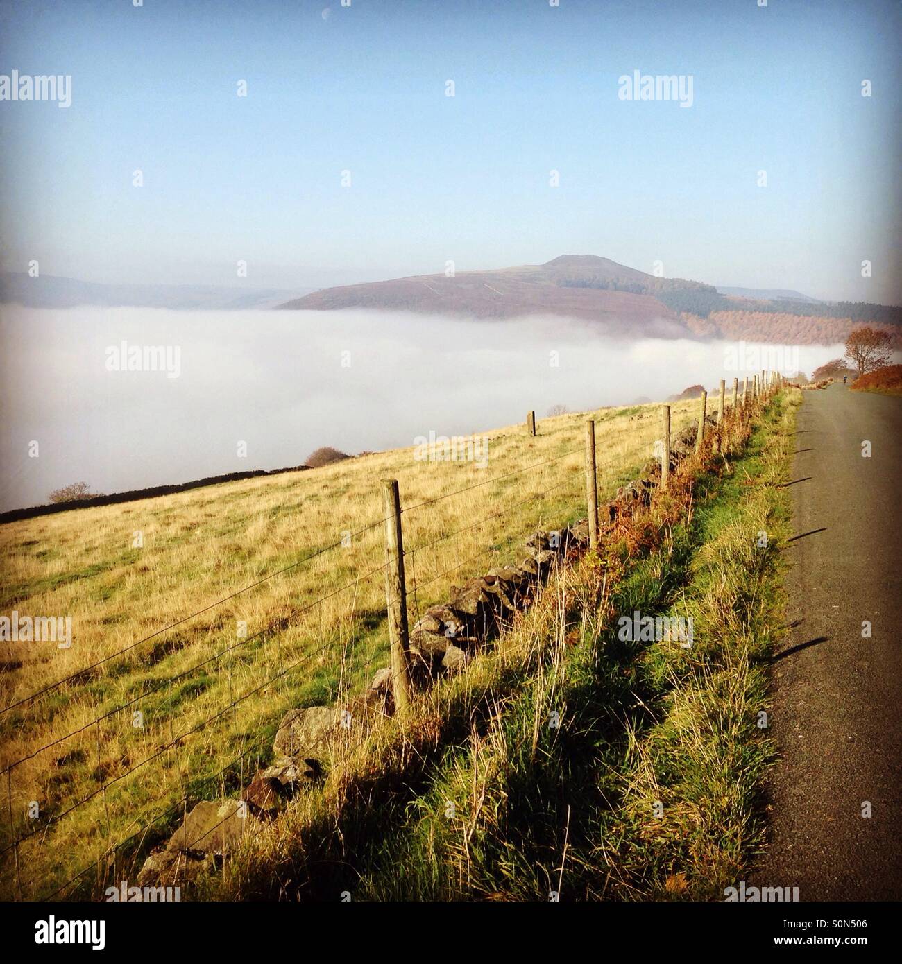 Above the clouds in the British countryside - Smartphone Captured Stock Image