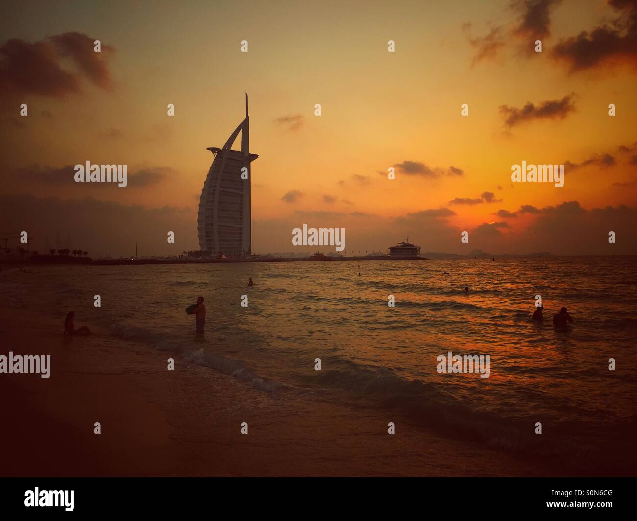 Burj al Arab Jumeirah beach Dubai UAE - Smartphone Captured Stock Image