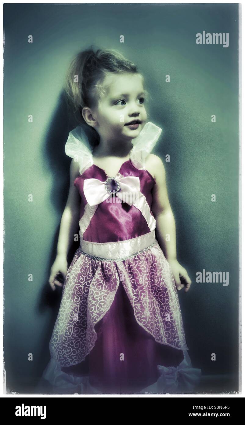 Little girl in a princess dress Stock Photo