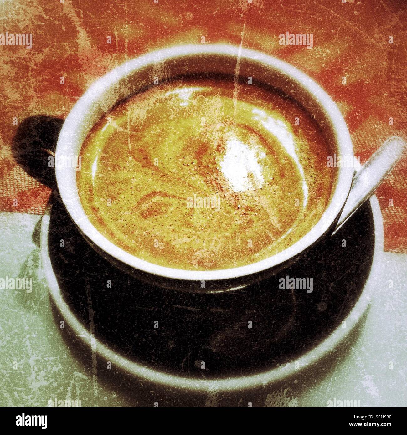 Cup of coffee on table - Smartphone Captured Stock Image