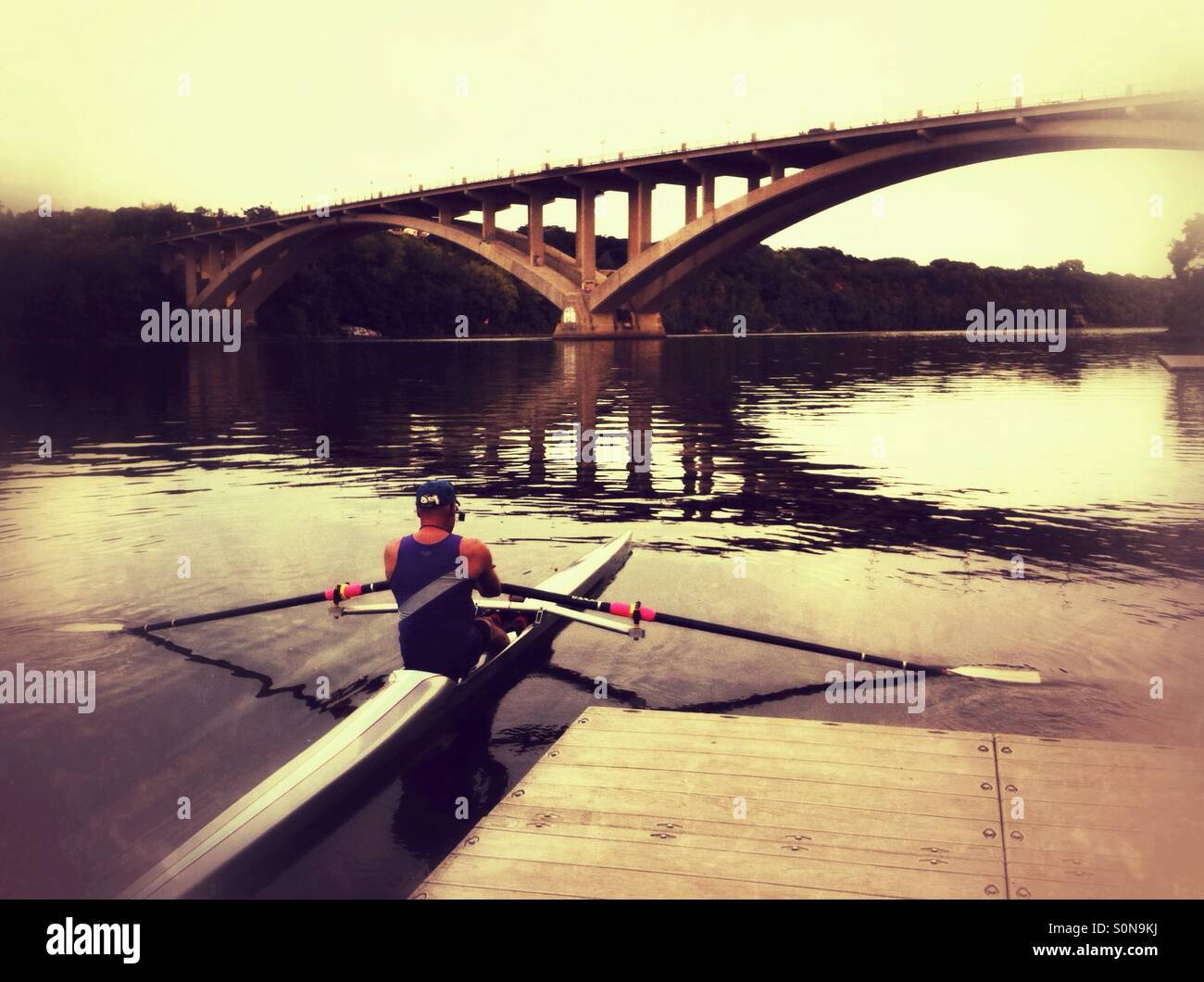Rowing on the Mississippi River Stock Photo Alamy