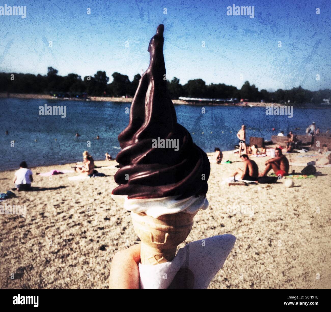 Ice cream cone Belgrade Serbija - Smartphone Captured Stock Image