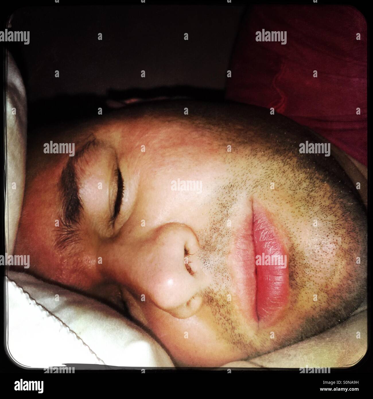 Man sleeping - Smartphone Captured Stock Image