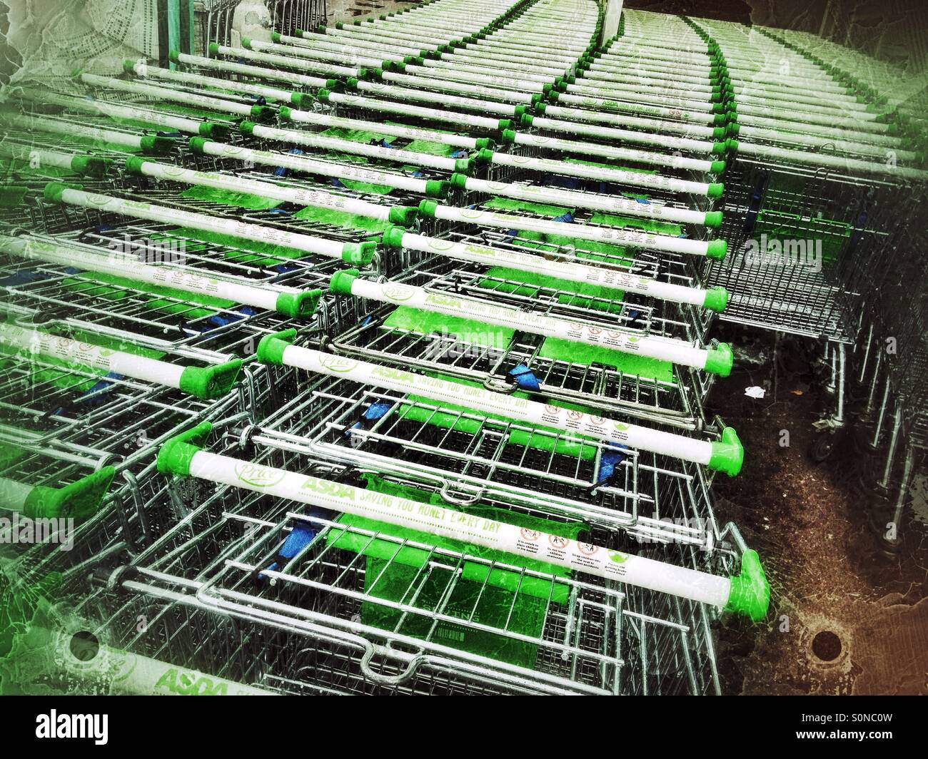 Supermarket Trollies - Smartphone Captured Stock Image