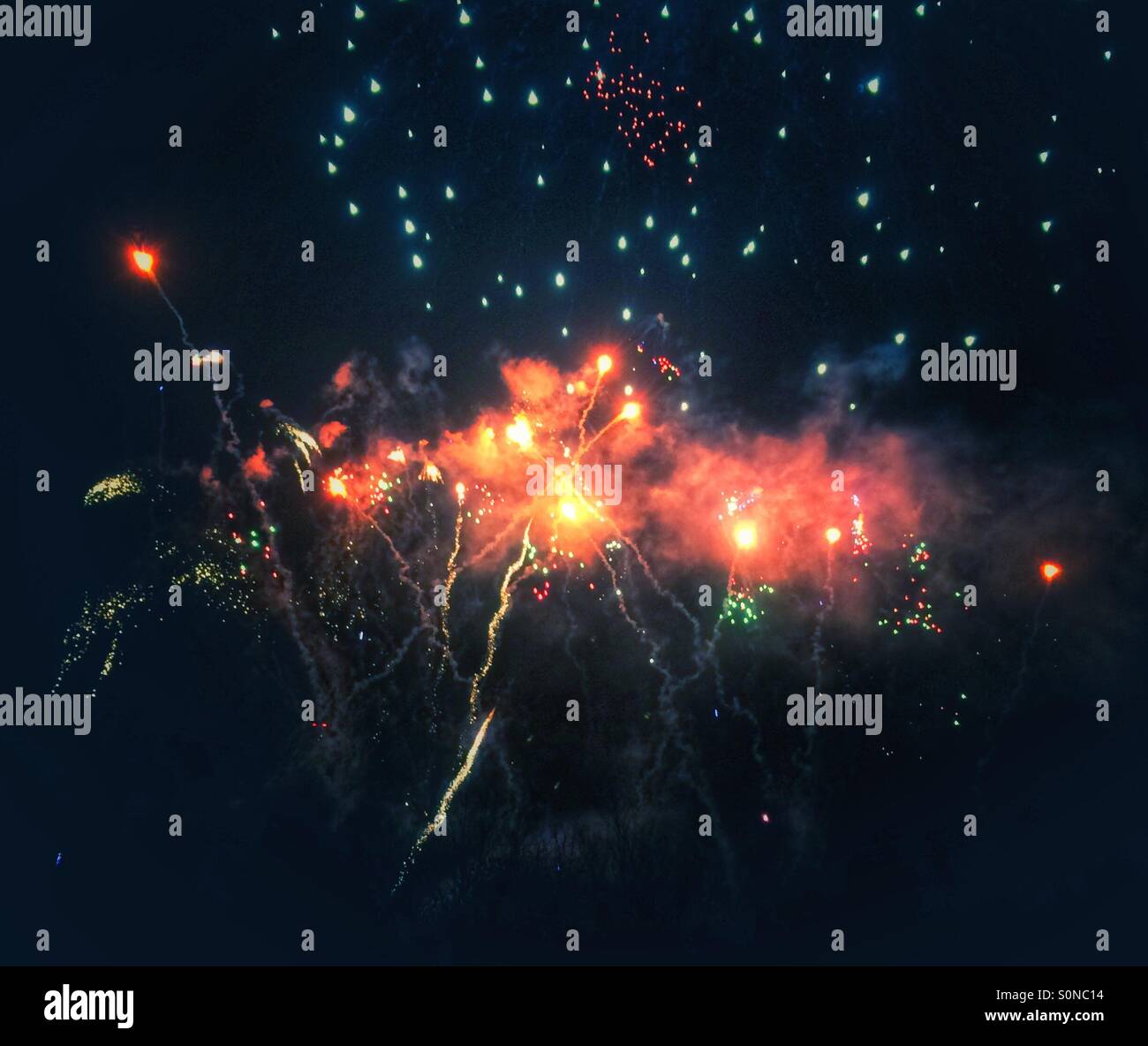 Fireworks - Smartphone Captured Stock Image