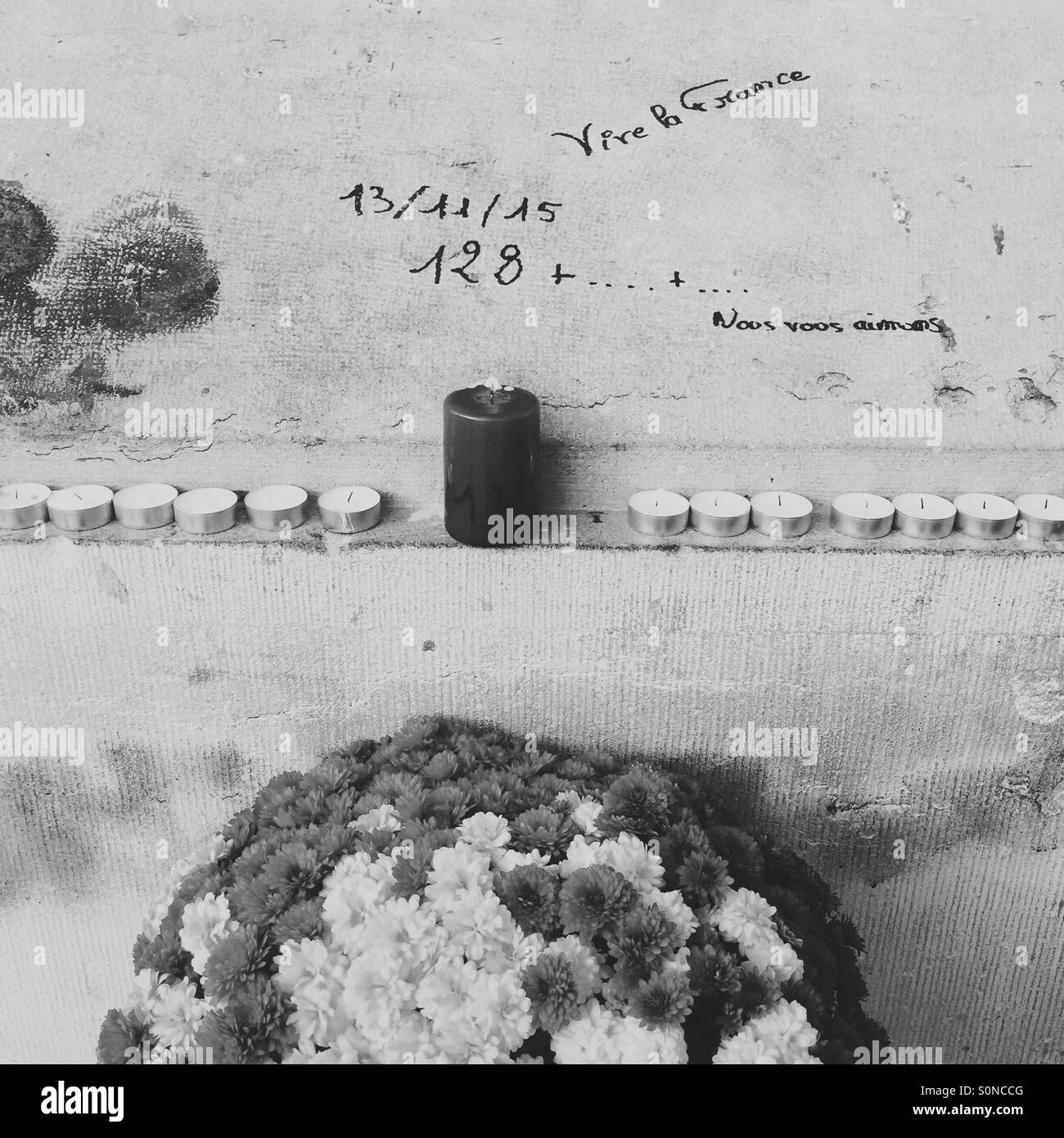 Terror attack in Paris - Smartphone Captured Stock Image