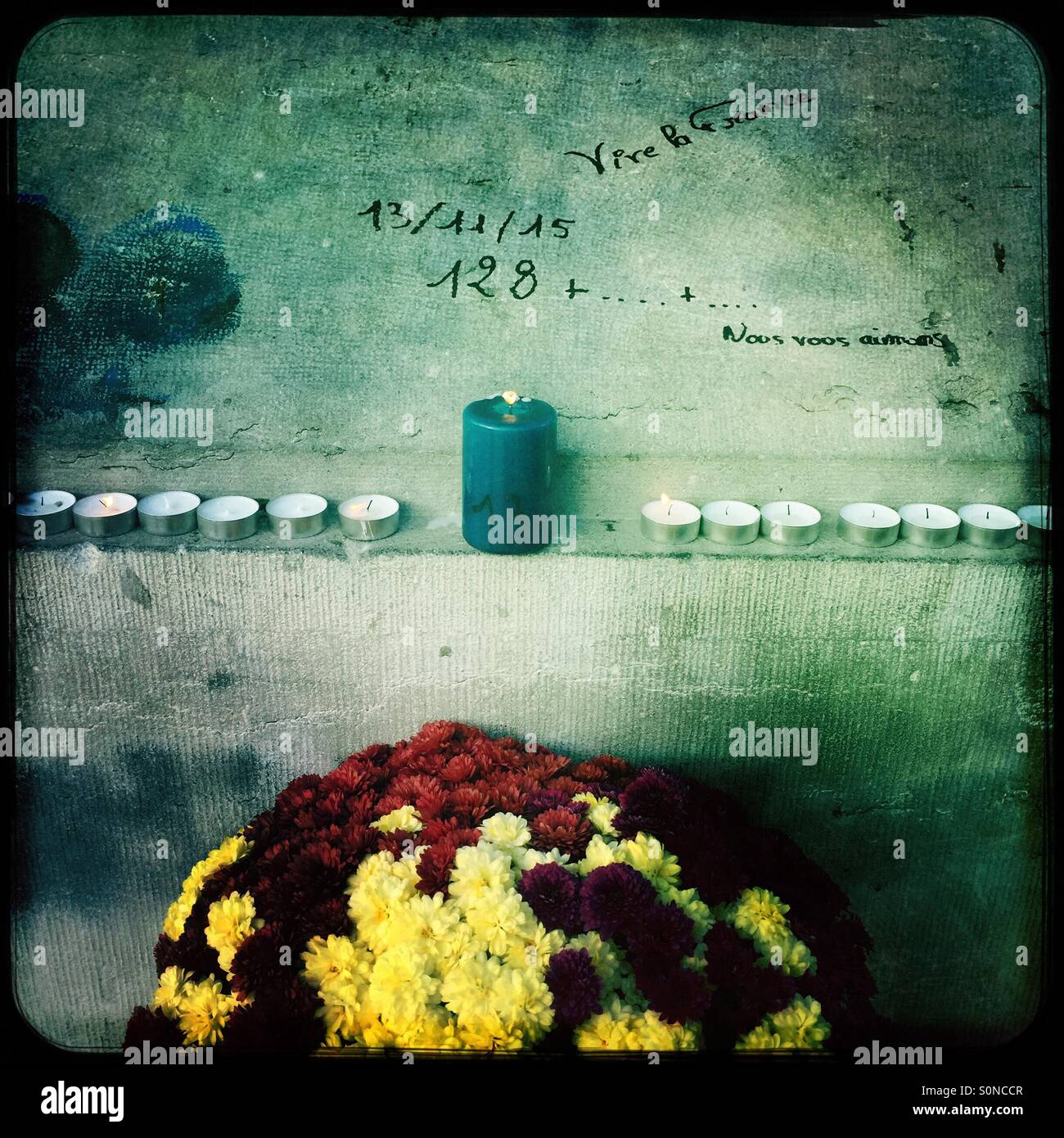 Terror attack Paris terror attacks - Smartphone Captured Stock Image