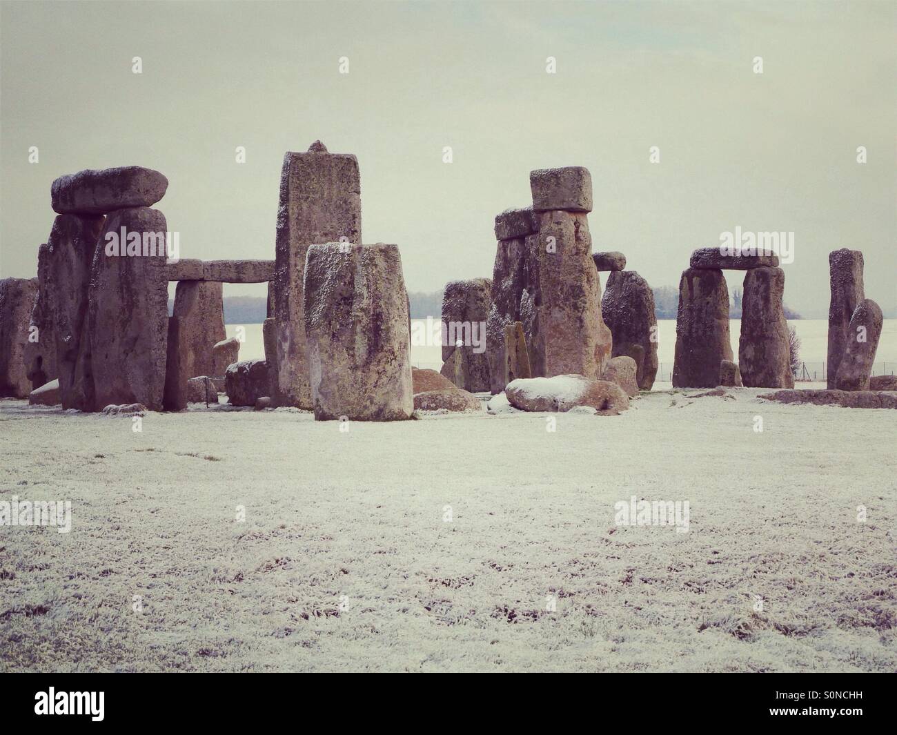 stonehenge in winter Stock Photo